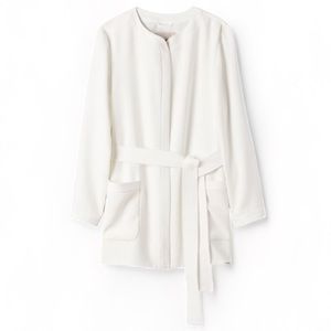Aritzia | Little Moon Poppy Robe Open Front Jacket White Size Small